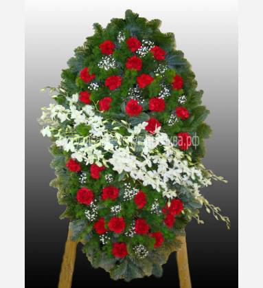 Похоронный венок из живых цветов Заказ 7