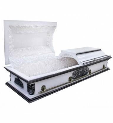 Саркофаг белый "Вегас Ангел" с плоской крышкой
