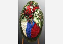 Венок ритуальный патриотический Элитный из живых цветов 67