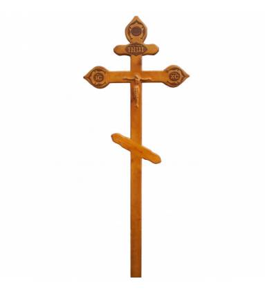 Крест сосна "Резной"  фигурный с орнаментом